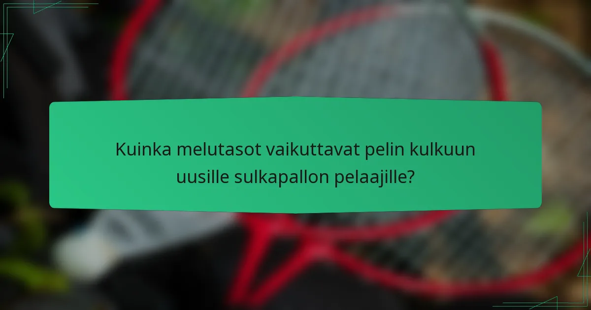 Kuinka melutasot vaikuttavat pelin kulkuun uusille sulkapallon pelaajille?